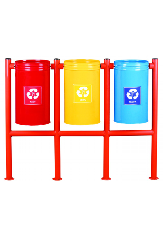 BP-902 3′ LÜ H TİPİ GERİ DÖNÜŞÜM ÇÖP KOVASI